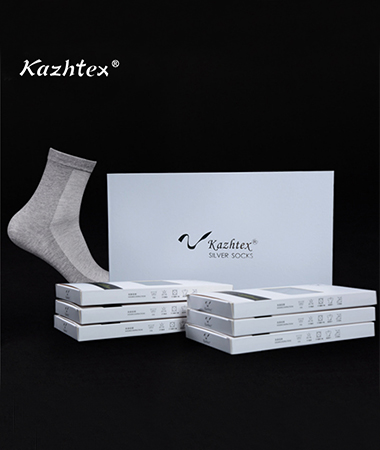 Kazhtex蘇州商務銀纖維抗菌防臭襪男襪現貨C420232L